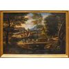 Cerchia di of Jakob de Heusch (Utrecht, 1657- Amsterdam, 1701), Paesaggio Italiano con viandanti