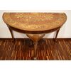 Consolle mezzaluna Olandese intarsiata del 1800 in stile Chippendale