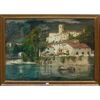 André Jallot (1884-1936), Veduta di un villaggio sulle rive di un fiume