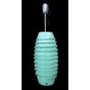 Lampadario in vetro incamiciato lattimo verde con spirale esterna.Manifattura MITO.