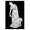 Antica scultura francese in marmo e alabastro del 1800 raffigurante un soggetto femminile "Dama"