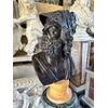  Busto in Bronzo di Menelao, su colonna in marmo verde del XIX Secolo