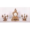 Antico tris orologio e candelieri francese del 1800 stile Luigi XV 