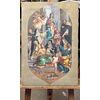 Dipinto, bozzetto , olio su tela “Madonna del Rosario” - XIX sec. 