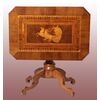 1800s Italian Sorrento table with a stunning inlay depicting a man driving a horse-drawn chariot.