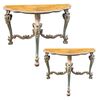 Pair of half-moon consoles