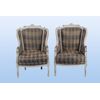 Antique French armchairs from the 1800s, Louis XVI style, lacquered in light blue