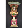 Polychrome porcelain vase.     