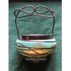 Iridescent glass vase with art nouveau metal details Attributed to the Loetz Manufacture (unsigned).     