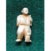 Netsuke &#39;in ivory with character with broom. Japan.     