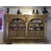 Wooden handcrafted golden bookcase     