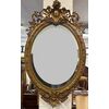 Specchiera lombarda ovale legno intagliato dorato. Primi 800. 155 x 98