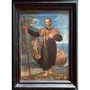 Dipinto olio su tela raffigurante San Rocco pellegrino.