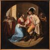 Pittore romantico italiano (XIX sec.) - Dama e moschettiere.