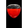Vaso globulare in vetro a incalmo rosso nero.manifattura Salviati.Murano.