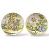 Coppia di piatti decorativi in maiolica 
