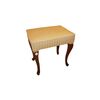 Sgabello Francese di fine 1800 in Legno di noce con tessuto bianco