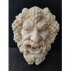 Mascherone/Bocca da Fontana - Volto di Fauno con uva - Marmo di Carrara - Venezia - 46 x 35 cm