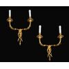 Coppia di applique antichi Napoleone III in bronzo dorato finemente cesellato. Francia XIX secolo.