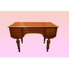 Particolarissima Scrivania del 1800 stile Luigi XVI austriaca in noce con piano in pelle 