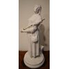 Antica scultura in porcellana biscuit del 1800 raffigurante giovane dama fanciulla 