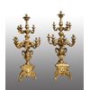 Coppia di candelabri antichi Napoletani in legno dorato e intagliato appartenente alla seconda metà del XVIII secolo. Altezza 205cm.