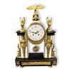  Orologio da Tavolo Impero in Marmo e Bronzo Dorato, XIX secolo
