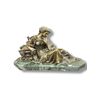  Scultura in Bronzo su Base in Marmo Verde – Stile Napoleone III