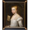 Scuola veneziana, XVIII secolo, Ritratto di gentildonna con ventaglio