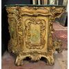 ARM250 - Credenza Liberty intagliata e dorata con dipinti, misure cm L 135 x H 115 x P 60