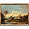 Francesco Tironi (Venezia 1745 - Venezia 1797) - Paesaggio veneto con pastori e armenti. 