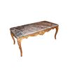 Tavolino basso francese stile Luigi XV dorato foglia oro di inizio 1900