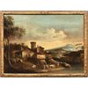 Francesco Tironi (Venezia 1745 - Venezia 1797) - Paesaggio veneto con pastori e armenti. 