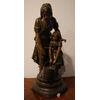 Antica scultura in Zamak raffigurante donna con bambina di Émile Nestor Joseph Carlier (1849-1927)