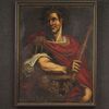 Raro dipinto italiano ritratto di Giulio Cesare del XVII secolo