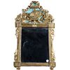 Specchiera francese di fine 1700 in legno intagliato, dorato foglia oro e laccato