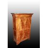 Secretaire francese stile Impero del 1800 in piuma di mogano con piano in marmo nero