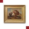 DIPINTO CON SCENA DI BATTAGLIA FINE DEL XVIII SECOLO 