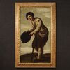 Antique Italian painting Beggar from 18th century