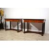 Pair of large Empire console tables in lacquered wood, Tuscany, early 19th century
