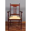 Antique Victorian mahogany armchair from the 1800s with inlays