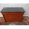 Empire style walnut chest of drawers with black marble, 19th century