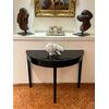 Ebonized demi-lune console table