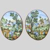 Pair of Castelli oval plaques, 19th century