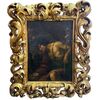 Saint John the Baptist in the desert, an oil painting on canvas from the 17th century.