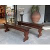Pair of walnut benches, Tuscany, 17th century
