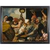 18th-century Lombard school, "Party with a swaddled cat"