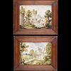 Beautiful pair of framed Castelli plaques, 18th century
