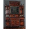 Victorian style double-bodied rosewood cabinet with inlays from the 1800s