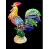 Large multicolored heavy glass rooster with gold inclusions. Aldo Nason for A.Ve.M, Murano